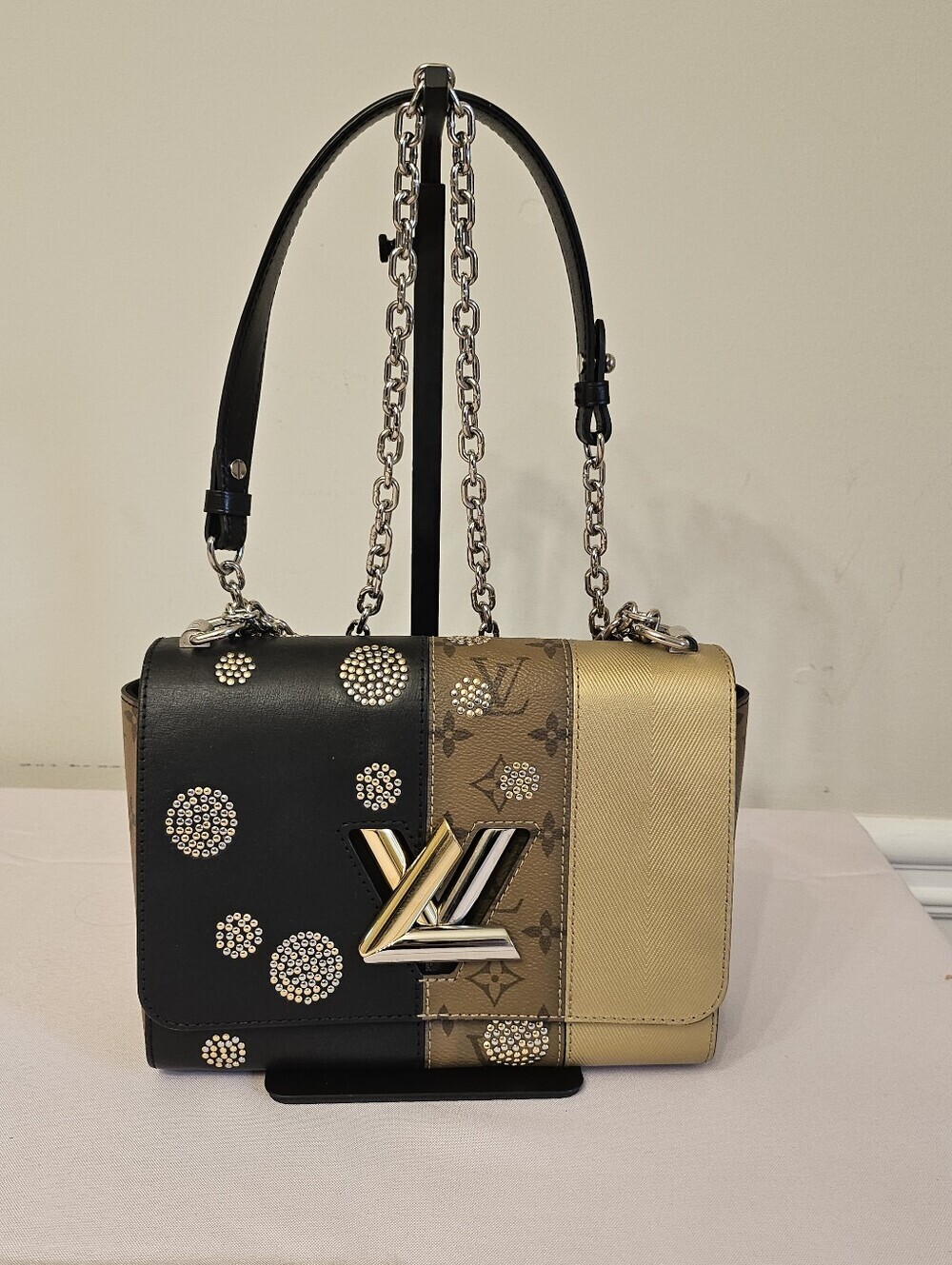 Louis Vuitton Limited Edition Monogram Studded Twist MM Bag